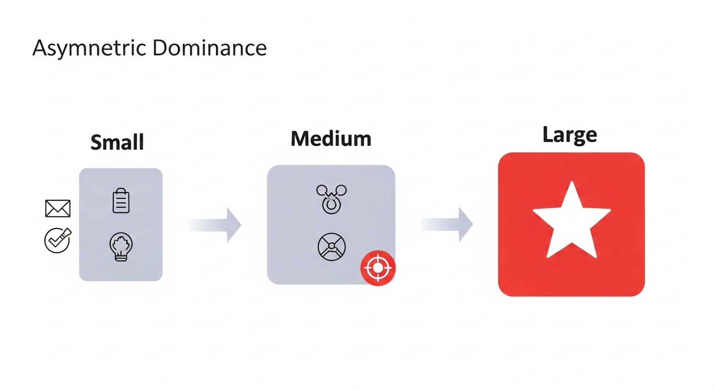 Pricing Psychology: Decoy Effect, Bundling & Behavioral Economics 2 A conceptual illustration demonstrating the 'Decoy Effect' or 'Asymmetric Dominance'. Show three distinct pricing options or product tiers (e.g., Small, Medium, Large; or Basic, Standard, Premium subscriptions). One option should be visually marked as the 'decoy', strategically designed to make a specific 'target' option appear overwhelmingly superior in value by comparison. Use subtle arrows or visual cues to emphasize the psychological nudge and the shift in consumer preference. The design should be clean, modern, and engaging, with elements that suggest decision-making and perceived value, without explicit prices.
