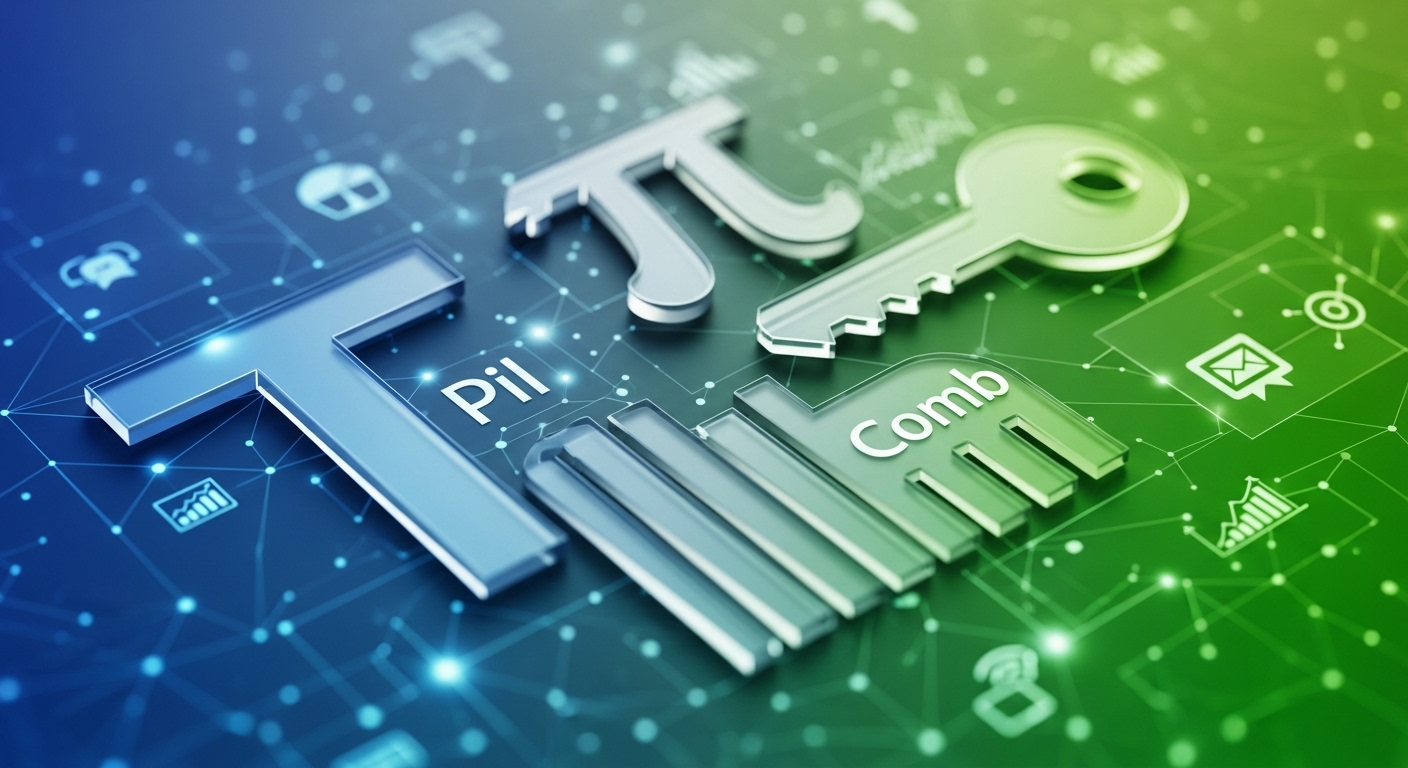 Abstract geometric shapes intersecting, representing different skill profiles like 'T', 'Pi', 'Comb', and 'Key'. Modern marketing and technology elements subtly integrated in the background, with a soft gradient of digital blue and green.