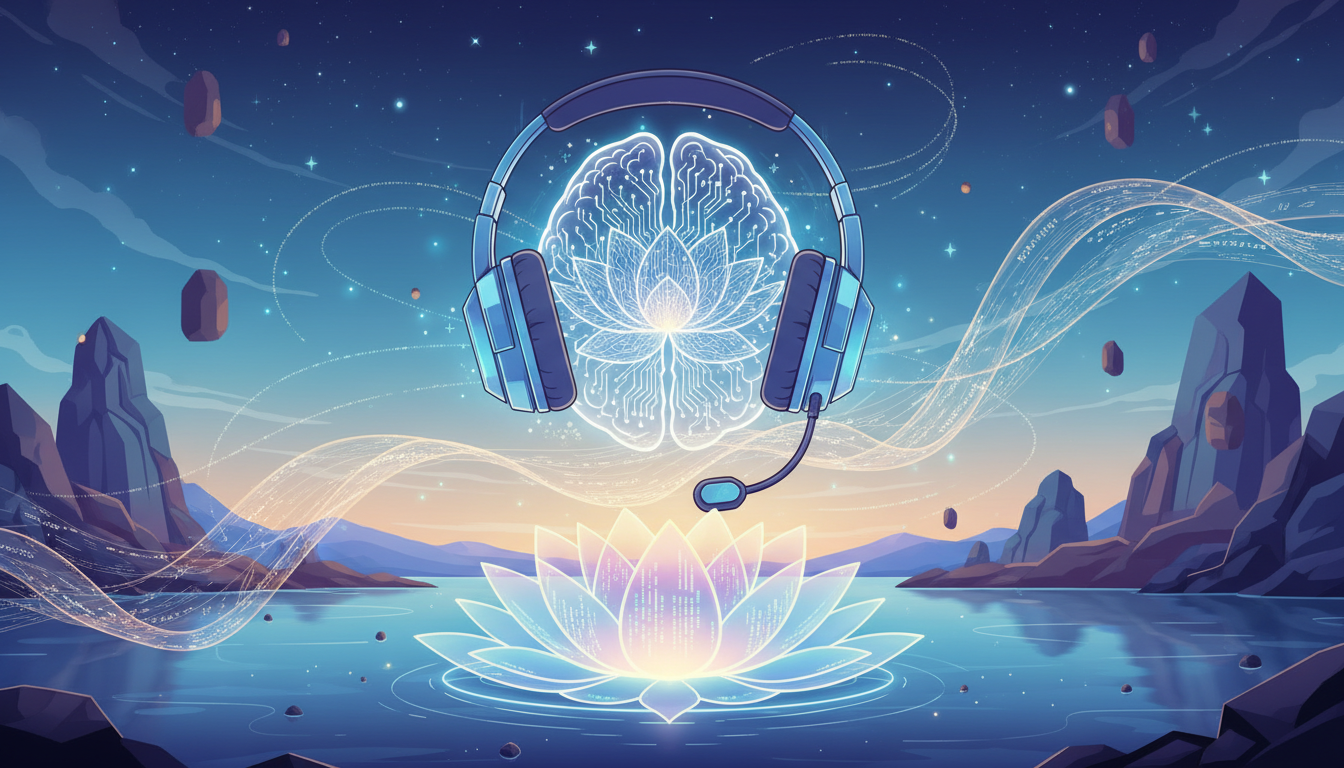 Dr. K's Mental Health Guide: Research, Review & Analysis 1 A stylized image representing the intersection of digital gaming culture and mental health. A brain glowing with subtle digital circuits and subtle Eastern spiritual symbols (like a lotus), set against a backdrop of a gamer headset and a serene, meditative environment, with subtle data streams flowing. High-tech, thoughtful, and calming.